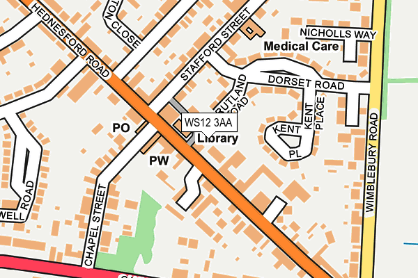 WS12 3AA map - OS OpenMap – Local (Ordnance Survey) WS12 3AA map - OS OpenMap – Local (Ordnance Survey)