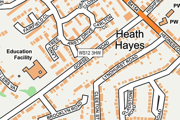 WS12 3HW map - OS OpenMap – Local (Ordnance Survey) WS12 3HW map - OS OpenMap – Local (Ordnance Survey)