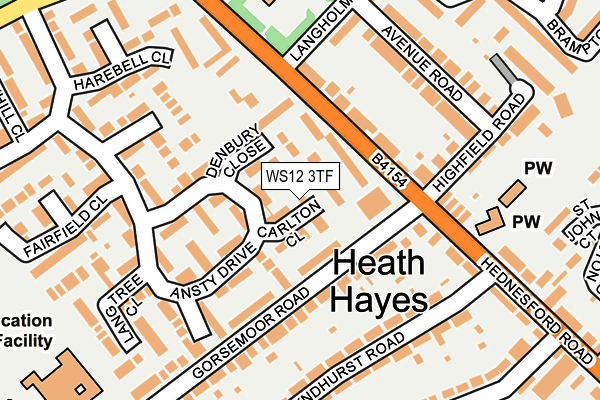 WS12 3TF map - OS OpenMap – Local (Ordnance Survey) WS12 3TF map - OS OpenMap – Local (Ordnance Survey)