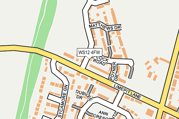 WS12 4FW map - OS OpenMap – Local (Ordnance Survey) WS12 4FW map - OS OpenMap – Local (Ordnance Survey)