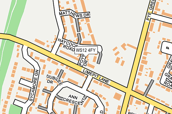 WS12 4FY map - OS OpenMap – Local (Ordnance Survey) WS12 4FY map - OS OpenMap – Local (Ordnance Survey)