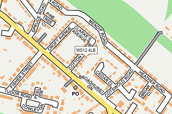 WS12 4LB map - OS OpenMap – Local (Ordnance Survey) WS12 4LB map - OS OpenMap – Local (Ordnance Survey)