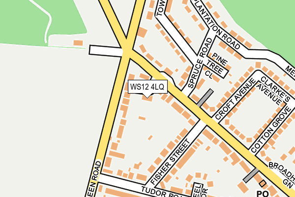 WS12 4LQ map - OS OpenMap – Local (Ordnance Survey) WS12 4LQ map - OS OpenMap – Local (Ordnance Survey)