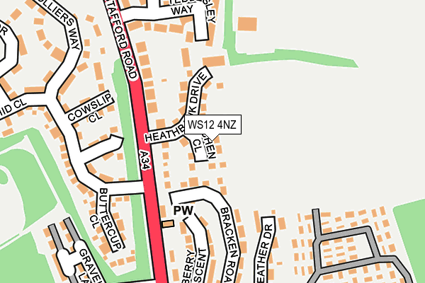 WS12 4NZ map - OS OpenMap – Local (Ordnance Survey) WS12 4NZ map - OS OpenMap – Local (Ordnance Survey)