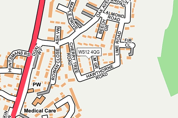 WS12 4QG map - OS OpenMap – Local (Ordnance Survey) WS12 4QG map - OS OpenMap – Local (Ordnance Survey)