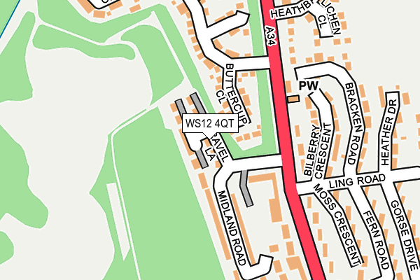 WS12 4QT map - OS OpenMap – Local (Ordnance Survey) WS12 4QT map - OS OpenMap – Local (Ordnance Survey)