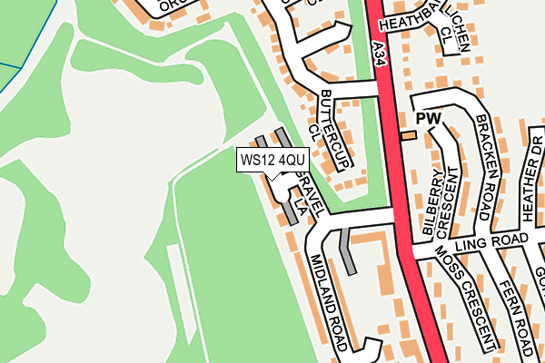 WS12 4QU map - OS OpenMap – Local (Ordnance Survey) WS12 4QU map - OS OpenMap – Local (Ordnance Survey)