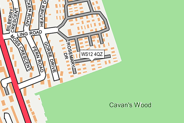 WS12 4QZ map - OS OpenMap – Local (Ordnance Survey) WS12 4QZ map - OS OpenMap – Local (Ordnance Survey)