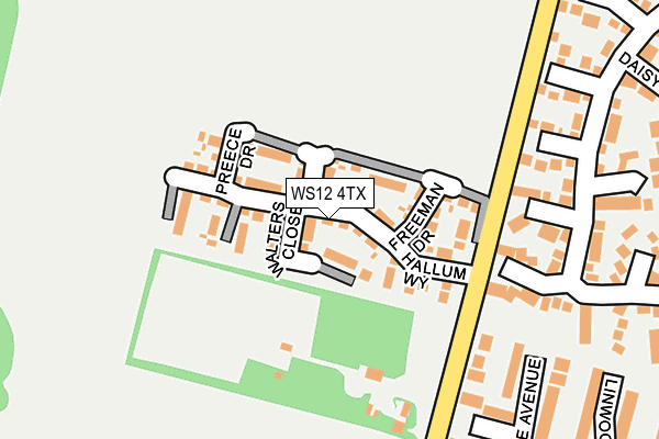 WS12 4TX map - OS OpenMap – Local (Ordnance Survey) WS12 4TX map - OS OpenMap – Local (Ordnance Survey)