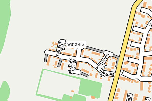 WS12 4TZ map - OS OpenMap – Local (Ordnance Survey) WS12 4TZ map - OS OpenMap – Local (Ordnance Survey)