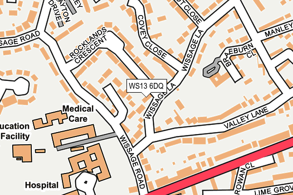 WS13 6DQ map - OS OpenMap – Local (Ordnance Survey) WS13 6DQ map - OS OpenMap – Local (Ordnance Survey)