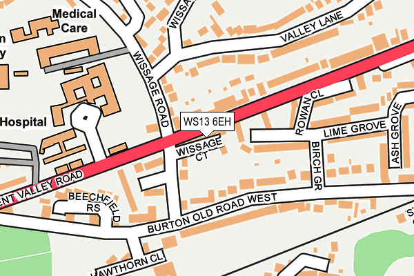 WS13 6EH map - OS OpenMap – Local (Ordnance Survey) WS13 6EH map - OS OpenMap – Local (Ordnance Survey)