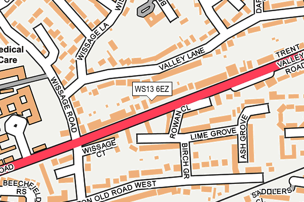 WS13 6EZ map - OS OpenMap – Local (Ordnance Survey) WS13 6EZ map - OS OpenMap – Local (Ordnance Survey)