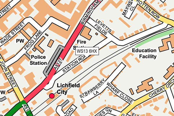 WS13 6HX map - OS OpenMap – Local (Ordnance Survey) WS13 6HX map - OS OpenMap – Local (Ordnance Survey)