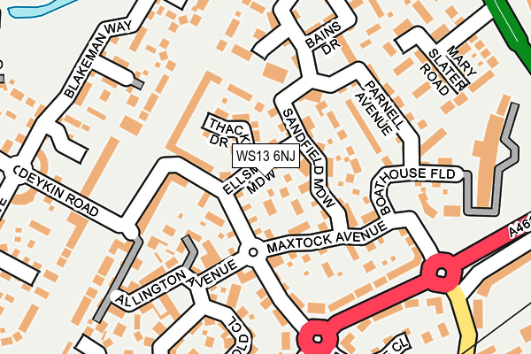 WS13 6NJ map - OS OpenMap – Local (Ordnance Survey) WS13 6NJ map - OS OpenMap – Local (Ordnance Survey)