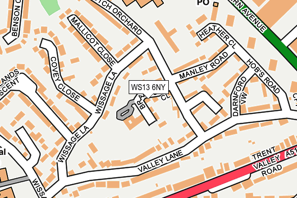 WS13 6NY map - OS OpenMap – Local (Ordnance Survey) WS13 6NY map - OS OpenMap – Local (Ordnance Survey)