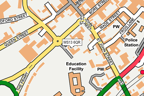 WS13 6QR map - OS OpenMap – Local (Ordnance Survey) WS13 6QR map - OS OpenMap – Local (Ordnance Survey)
