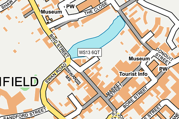 WS13 6QT map - OS OpenMap – Local (Ordnance Survey) WS13 6QT map - OS OpenMap – Local (Ordnance Survey)