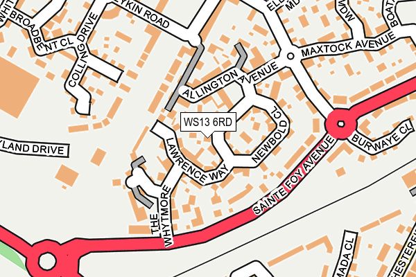 WS13 6RD map - OS OpenMap – Local (Ordnance Survey) WS13 6RD map - OS OpenMap – Local (Ordnance Survey)