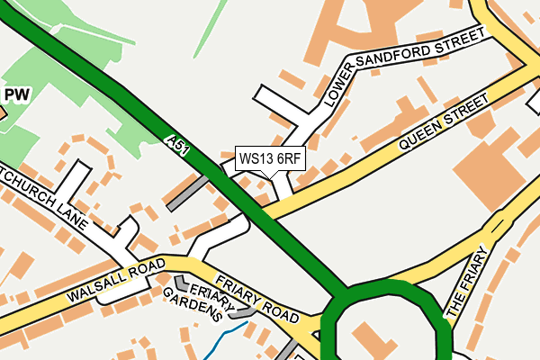 WS13 6RF map - OS OpenMap – Local (Ordnance Survey) WS13 6RF map - OS OpenMap – Local (Ordnance Survey)