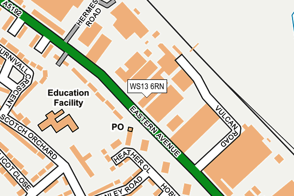 WS13 6RN map - OS OpenMap – Local (Ordnance Survey) WS13 6RN map - OS OpenMap – Local (Ordnance Survey)
