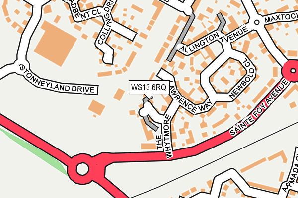 WS13 6RQ map - OS OpenMap – Local (Ordnance Survey) WS13 6RQ map - OS OpenMap – Local (Ordnance Survey)