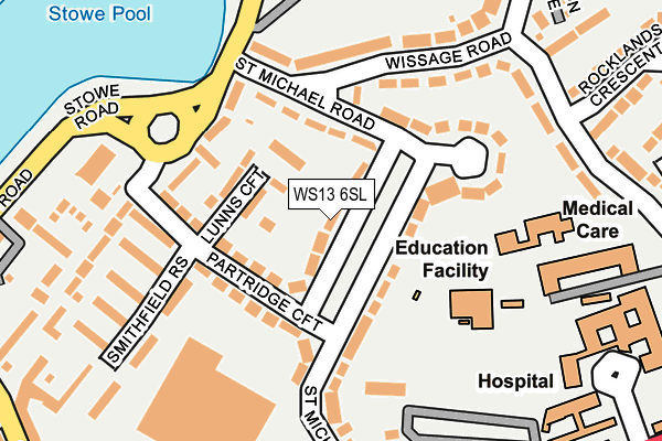 WS13 6SL map - OS OpenMap – Local (Ordnance Survey) WS13 6SL map - OS OpenMap – Local (Ordnance Survey)