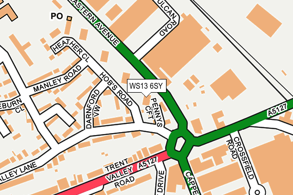 WS13 6SY map - OS OpenMap – Local (Ordnance Survey)