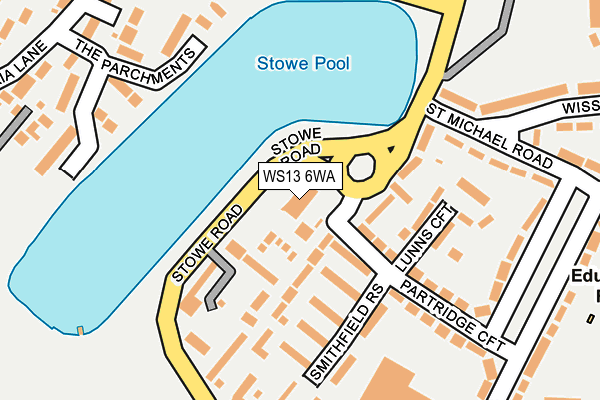 WS13 6WA map - OS OpenMap – Local (Ordnance Survey) WS13 6WA map - OS OpenMap – Local (Ordnance Survey)
