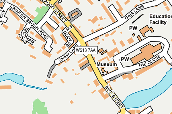 WS13 7AA map - OS OpenMap – Local (Ordnance Survey) WS13 7AA map - OS OpenMap – Local (Ordnance Survey)