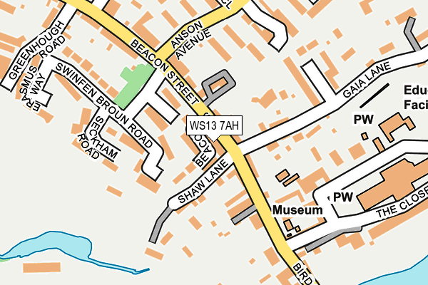 WS13 7AH map - OS OpenMap – Local (Ordnance Survey) WS13 7AH map - OS OpenMap – Local (Ordnance Survey)