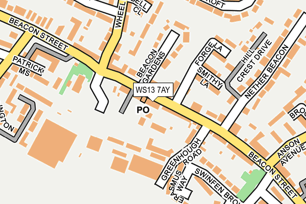 WS13 7AY map - OS OpenMap – Local (Ordnance Survey) WS13 7AY map - OS OpenMap – Local (Ordnance Survey)