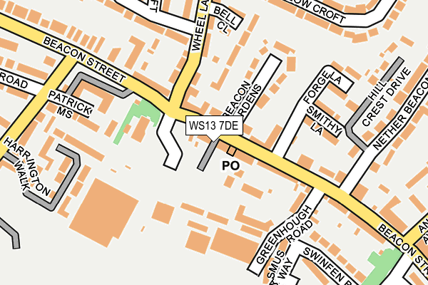 WS13 7DE map - OS OpenMap – Local (Ordnance Survey) WS13 7DE map - OS OpenMap – Local (Ordnance Survey)