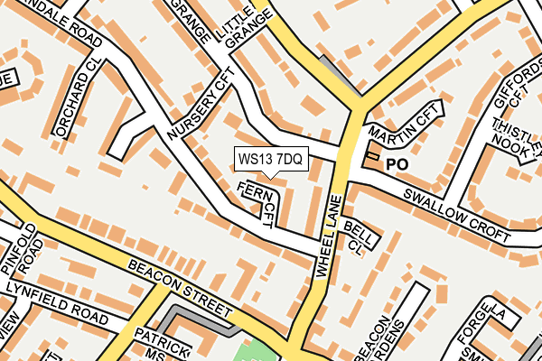 WS13 7DQ map - OS OpenMap – Local (Ordnance Survey) WS13 7DQ map - OS OpenMap – Local (Ordnance Survey)