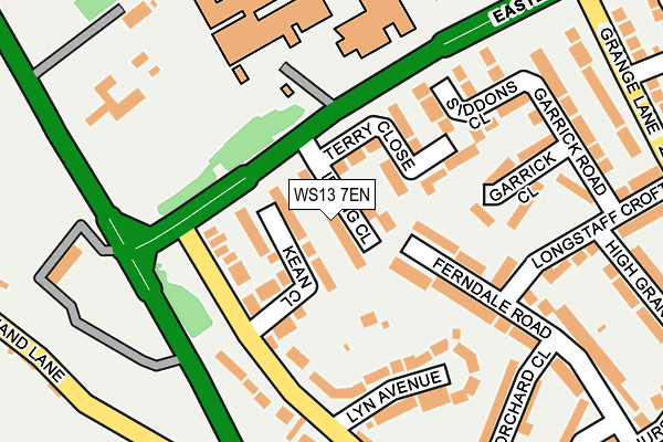 WS13 7EN map - OS OpenMap – Local (Ordnance Survey) WS13 7EN map - OS OpenMap – Local (Ordnance Survey)