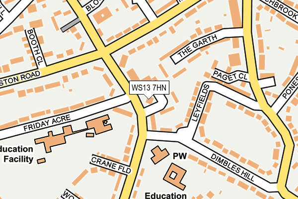 WS13 7HN map - OS OpenMap – Local (Ordnance Survey) WS13 7HN map - OS OpenMap – Local (Ordnance Survey)