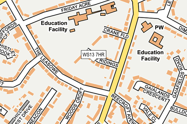 WS13 7HR map - OS OpenMap – Local (Ordnance Survey) WS13 7HR map - OS OpenMap – Local (Ordnance Survey)