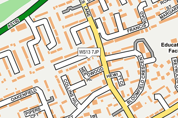 WS13 7JP map - OS OpenMap – Local (Ordnance Survey) WS13 7JP map - OS OpenMap – Local (Ordnance Survey)