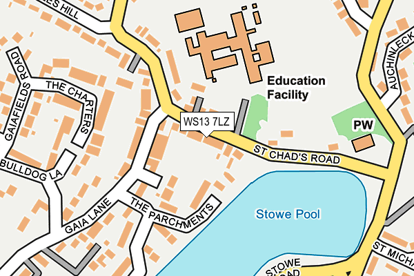 WS13 7LZ map - OS OpenMap – Local (Ordnance Survey) WS13 7LZ map - OS OpenMap – Local (Ordnance Survey)