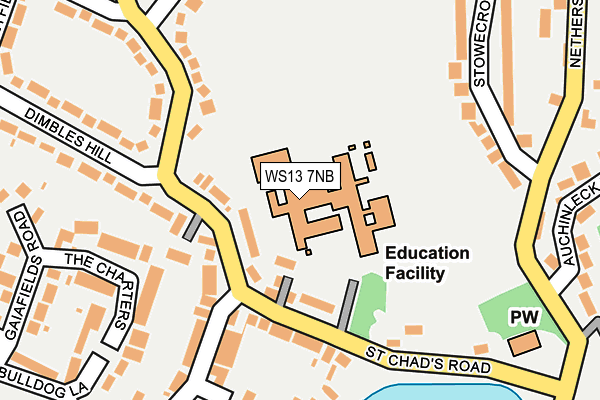 WS13 7NB map - OS OpenMap – Local (Ordnance Survey) WS13 7NB map - OS OpenMap – Local (Ordnance Survey)