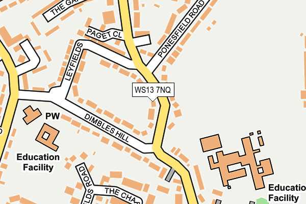 WS13 7NQ map - OS OpenMap – Local (Ordnance Survey) WS13 7NQ map - OS OpenMap – Local (Ordnance Survey)