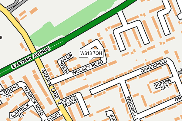 WS13 7QH map - OS OpenMap – Local (Ordnance Survey) WS13 7QH map - OS OpenMap – Local (Ordnance Survey)