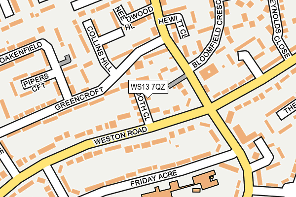 WS13 7QZ map - OS OpenMap – Local (Ordnance Survey) WS13 7QZ map - OS OpenMap – Local (Ordnance Survey)