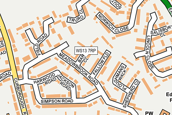 WS13 7RP map - OS OpenMap – Local (Ordnance Survey) WS13 7RP map - OS OpenMap – Local (Ordnance Survey)
