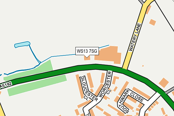 WS13 7SG map - OS OpenMap – Local (Ordnance Survey) WS13 7SG map - OS OpenMap – Local (Ordnance Survey)