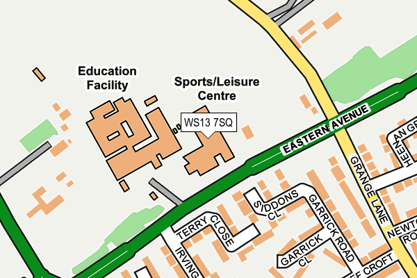 WS13 7SQ map - OS OpenMap – Local (Ordnance Survey) WS13 7SQ map - OS OpenMap – Local (Ordnance Survey)