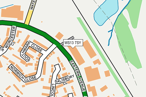 WS13 7SY map - OS OpenMap – Local (Ordnance Survey) WS13 7SY map - OS OpenMap – Local (Ordnance Survey)