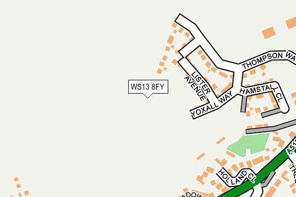 WS13 8FY map - OS OpenMap – Local (Ordnance Survey) WS13 8FY map - OS OpenMap – Local (Ordnance Survey)