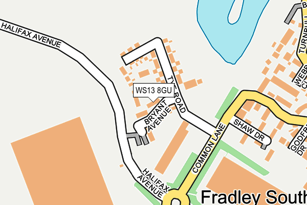 WS13 8GU map - OS OpenMap – Local (Ordnance Survey) WS13 8GU map - OS OpenMap – Local (Ordnance Survey)