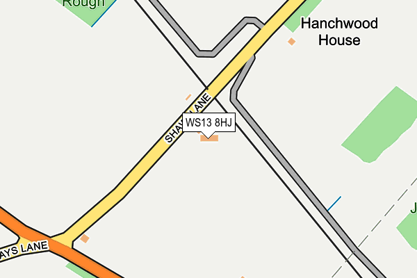 WS13 8HJ map - OS OpenMap – Local (Ordnance Survey) WS13 8HJ map - OS OpenMap – Local (Ordnance Survey)